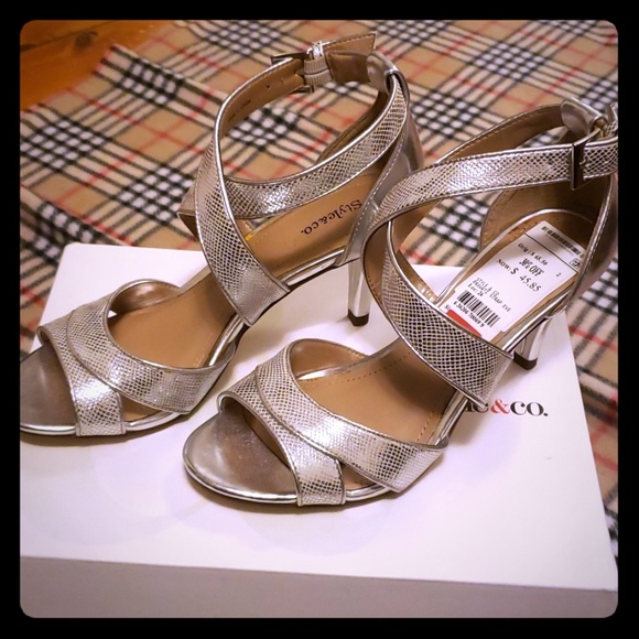 Style & Co Shoes - New Style &Co silver heels size 5.5 Style & Co Shoes - New Style &Co silver heels size 5.5